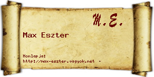 Max Eszter névjegykártya